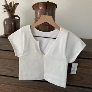 New Gilly Hicks Short Sleeve Crop Top Large Black